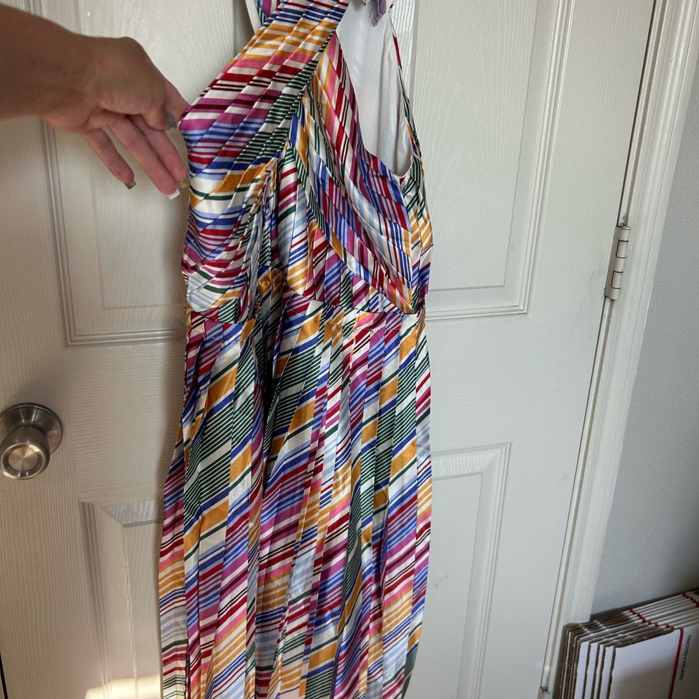 Monique Lhuillier Multicolor Striped Dress